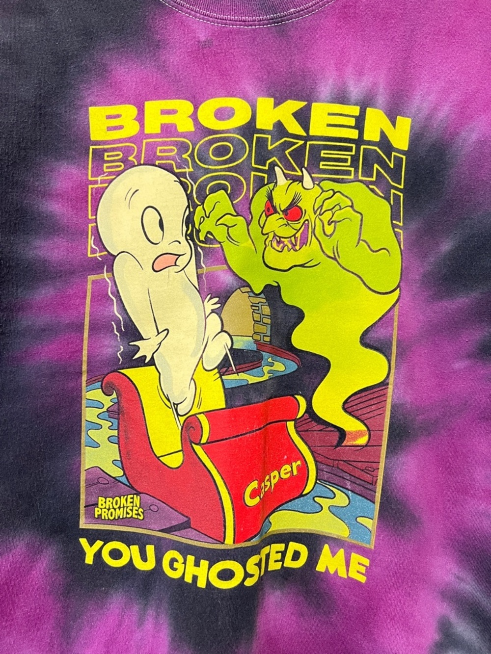 Broken Promises X Casper Graphic T-Shirt Size Medium Unisex Casual 90's Grunge - Picture 4 of 10